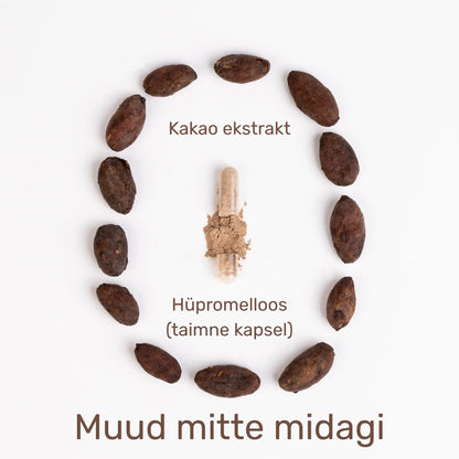 Onepure kakao flavanoolid – puhas koostis, ainult kakaoekstrakt ja taimne kapsel